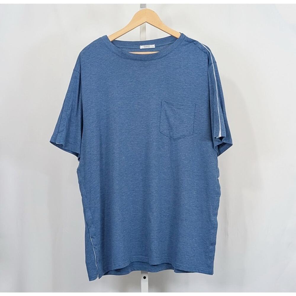 Deyeek Shirt Blue Short Sleeve Pocket Post Surgery Recovery Men's Size XL